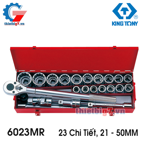 Bộ Khẩu Tuýp Hoa Thị 3/4” Kingtony 6023MR – 23 chi tiết, 21-50mm (Hệ mét)