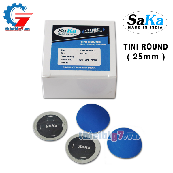 Hộp miếng vá săm lốp 100 miếng SAKA Tini Round 25mm