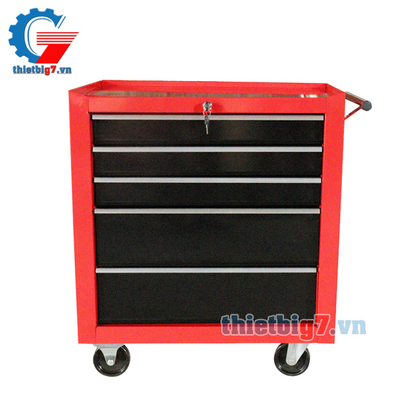 Tủ đựng đồ nghề 5 ngăn kéo được thiết kế 2 bánh xe xoay 360 độ và lắp thêm tay kéo tu-5-ngan-co-thiet-ke-banh-xe-xoay-360-do