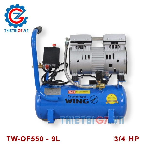 Máy nén khí không dầu, giảm âm 9L- 0.75 hp