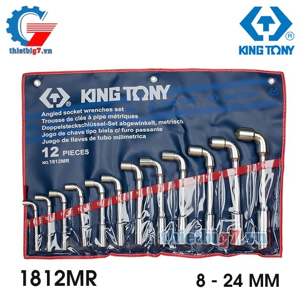 Bộ Ống Điếu 12 Cái Hệ Mét Kingtony 1812MR, 8-24MM