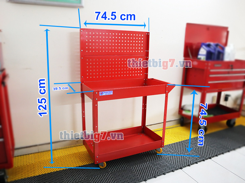 Kích thước xe đựng đồ nghề 2 ngăn có bảng treo dụng cụ Kích thước xe đựng đồ nghề 2 ngăn có bảng treo dụng cụ