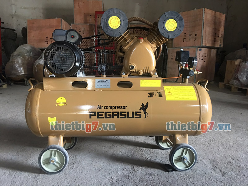 Máy bơm hơi pegasus 1 cấp 2hp-70l-8bar may-bom-hoi-pegasus-p 2hp-70l-8bar