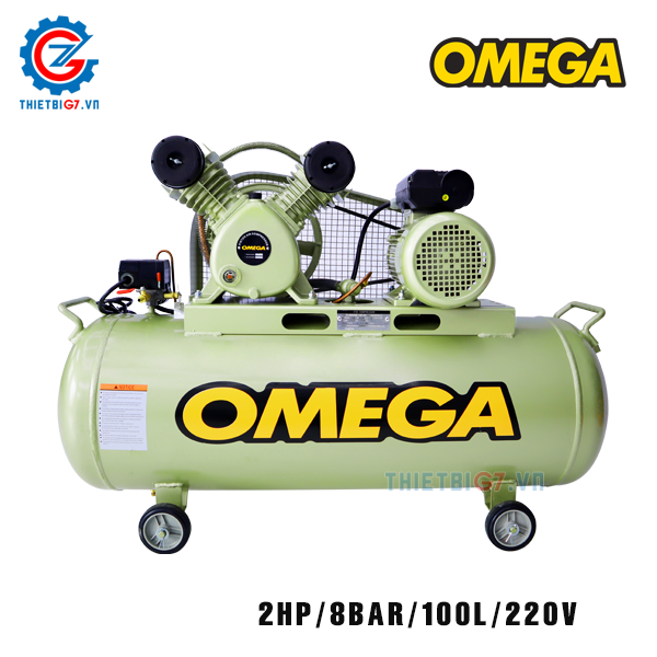 Máy Nén Khí OMEGA 1 Cấp Nén 2HP – 100L – 8Bar