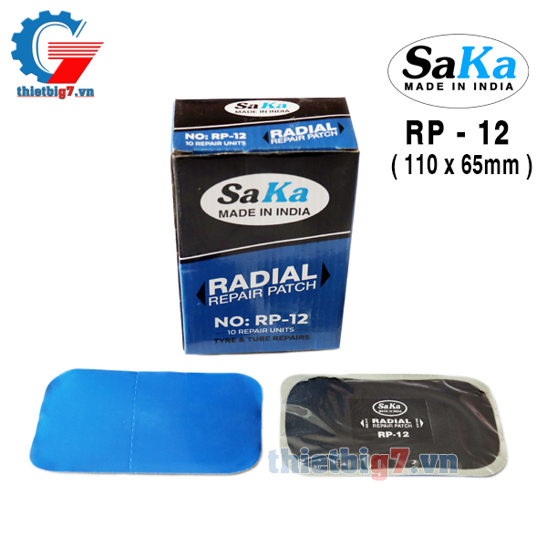 Miếng Vá Lốp Bố Thẳng SAKA RP-12 ( 110x65mm, Hộp 10 miếng ) Miếng Vá Lốp Bố Thẳng SAKA RP-12 ( 110x65mm, Hộp 10 miếng )