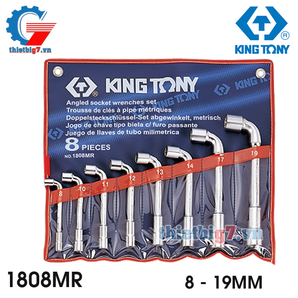 Bộ Điếu 8 Cái Hệ Mét Kingtony 1808MR, 8 – 19MM