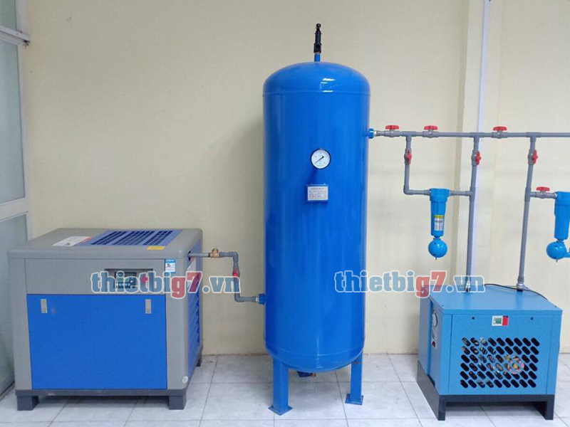 Hệ thống máy nén khí trục vít- máy sấy khí- bình tích khí