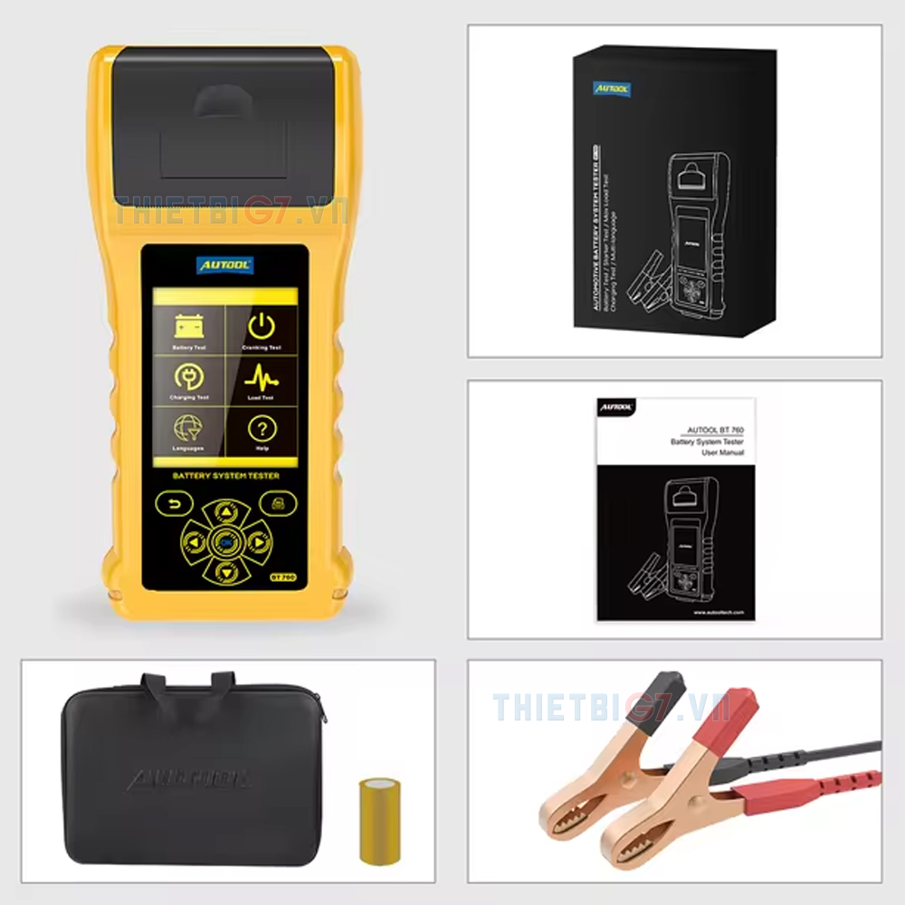 Phụ kiện kèm theo thiết bị kiểm tra Ắc Quy AUTOOL BT760