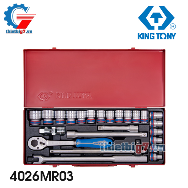 Bộ khẩu tuýp 1/2'' Kingtony 4026MR03 24 chi tiết kingtony-4026mr03