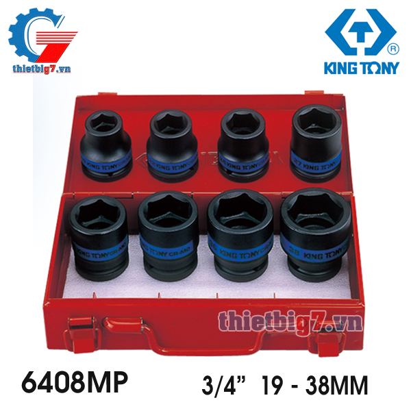Bộ tuýp 3/4" 8 chi tiết Kingtony 6408MP, 19-38MM tuyp-3-4-kingtony-6408MP-19-38MM