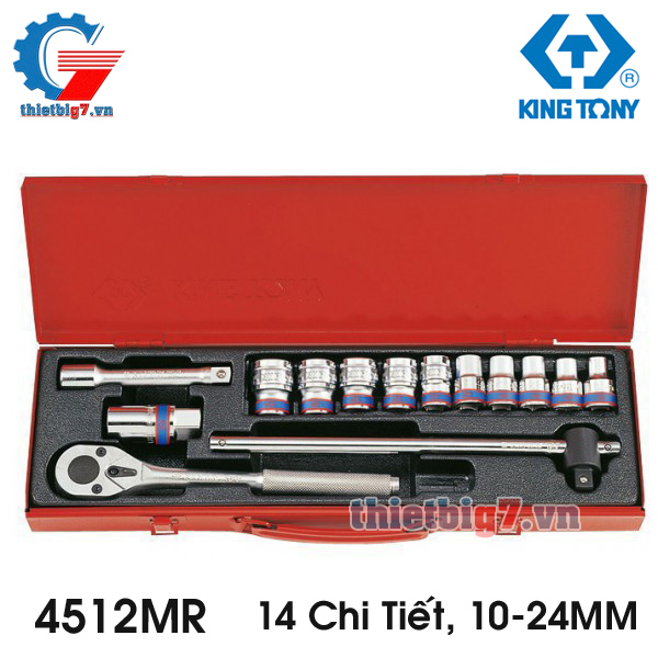 Bộ tuýp 14 chi tiết Kingtony 4512MR 1/2" bo-tuyp-14-chi-tiet-kingtony-4512mr